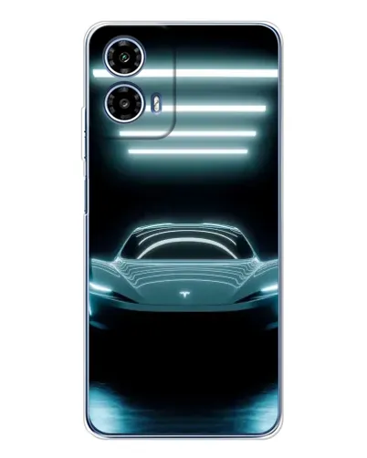 Чехол для Motorola Moto G35 с картинкой «Tesla в неоне»