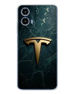 Чехол для Motorola Moto G35 с картинкой «Мраморная Tesla Gold»