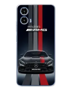 Чехол для Motorola Moto G35 с картинкой «Mercedes — белый карбон»