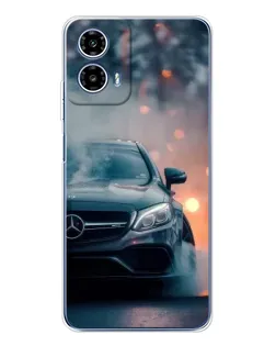 Чехол для Motorola Moto G35 с картинкой «Mercedes — ночной город»