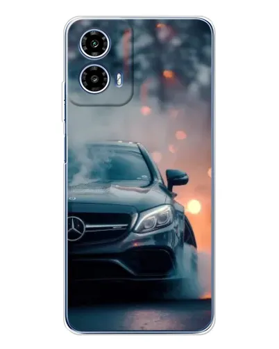 Чехол для Motorola Moto G35 с картинкой «Mercedes — ночной город»