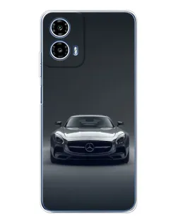 Чехол для Motorola Moto G35 с картинкой «Mercedes на черном»
