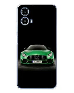 Чехол для Motorola Moto G35 с картинкой «Mercedes — неоновый лого»