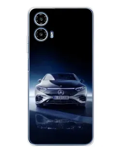 Чехол для Motorola Moto G35 с картинкой «Ночной Mercedes EQ»