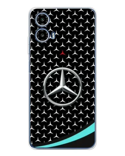 Чехол для Motorola Moto G35 с картинкой «Mercedes — бирюзовый акцент»