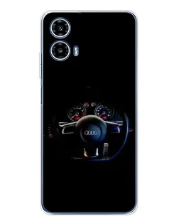 Чехол для Motorola Moto G35 с картинкой «Салон Audi — руль»