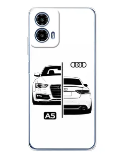 Чехол для Motorola Moto G35 с картинкой «Audi — контрастный дизайн»