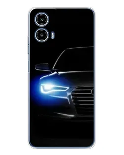 Чехол для Motorola Moto G35 с картинкой «Неоновый взгляд Audi»