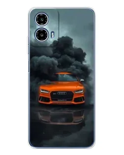 Чехол для Motorola Moto G35 с картинкой «Audi в облаках дыма»