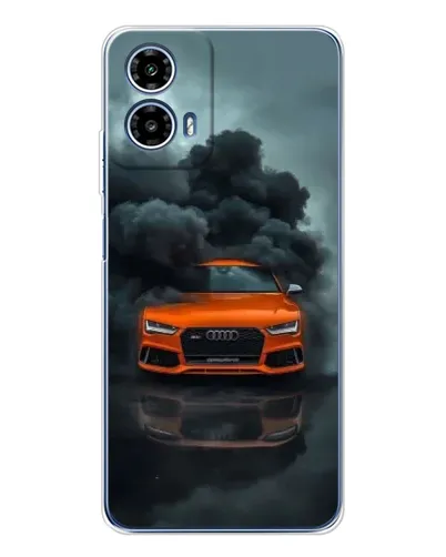 Чехол для Motorola Moto G35 с картинкой «Audi в облаках дыма»