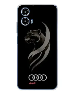 Чехол для Motorola Moto G35 с картинкой «Графика — пантера и Audi»
