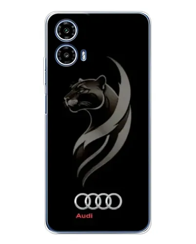 Чехол для Motorola Moto G35 с картинкой «Графика — пантера и Audi»