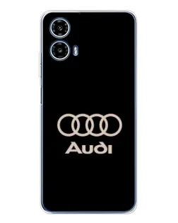 Чехол для Motorola Moto G35 с картинкой «Audi — золотой логотип»
