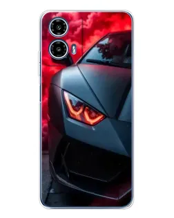 Чехол для Motorola Moto G35 с картинкой «Lamborghini красное сияние»