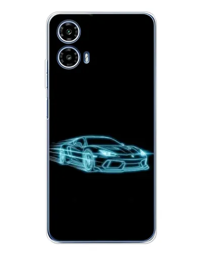 Чехол для Motorola Moto G35 с картинкой «Неоновый контур Lamborghini»
