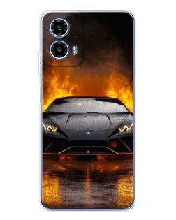 Чехол для Motorola Moto G35 с картинкой «Lamborghini в огне»