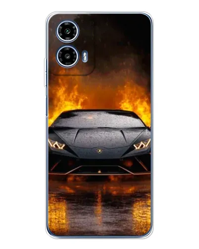 Чехол для Motorola Moto G35 с картинкой «Lamborghini в огне»