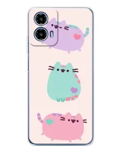 Чехол для Motorola Moto G35 с картинкой «Pusheen трио»