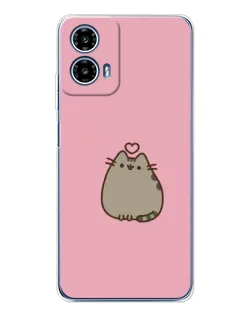 Чехол для Motorola Moto G35 с картинкой «Pusheen сердце»