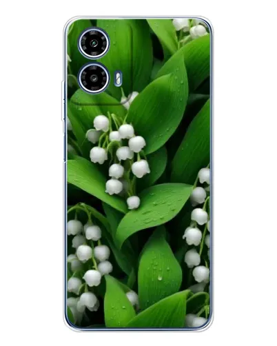 Чехол для Motorola Moto G35 с картинкой «Ландыши в зелени»