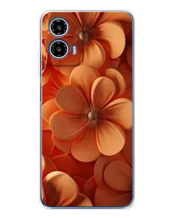 Чехол для Motorola Moto G35 с картинкой «Оранжевый макро цветок»