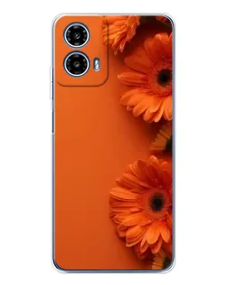 Чехол для Motorola Moto G35 с картинкой «Оранжевые герберы»