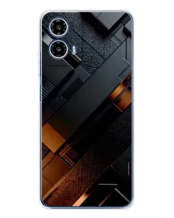 Чехол для Motorola Moto G35 с картинкой «Черные геометрические блоки»