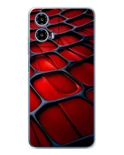 Чехол для Motorola Moto G35 с картинкой «Красная глянцевая сетка»