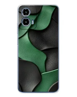 Чехол для Motorola Moto G35 с картинкой «Зеленые кожаные волны»