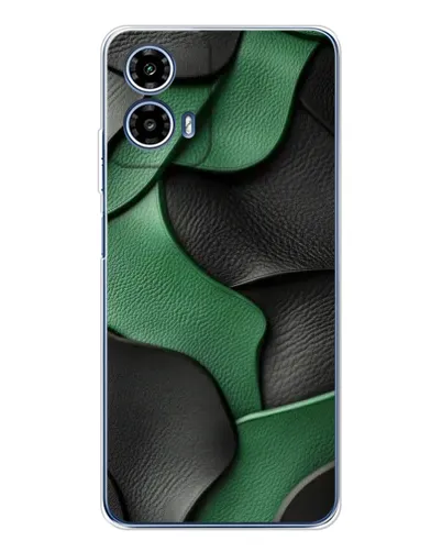 Чехол для Motorola Moto G35 с картинкой «Зеленые кожаные волны» Чехол для Motorola Moto G35 с картинкой «Зеленые кожаные волны»