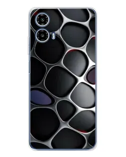 Чехол для Motorola Moto G35 с картинкой «Объемная темная решетка»