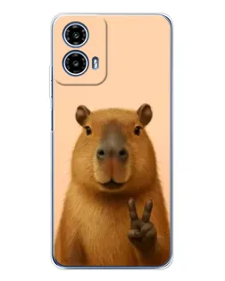 Чехол для Motorola Moto G35 с картинкой «Капибара виктория» Чехол для Motorola Moto G35 с картинкой «Капибара виктория»