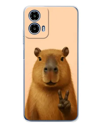 Чехол для Motorola Moto G35 с картинкой «Капибара виктория»