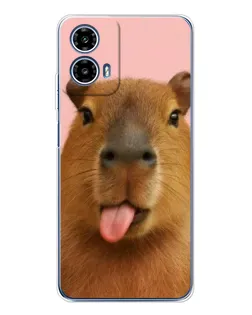 Чехол для Motorola Moto G35 с картинкой «Капибара с языком» Чехол для Motorola Moto G35 с картинкой «Капибара с языком»