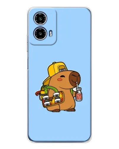 Чехол для Motorola Moto G35 с картинкой «Капибара на скейте»