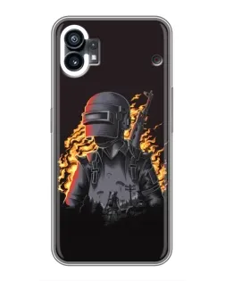 Чехол для Motorola Moto G36 с картинкой «PUBG — огненный силуэт»