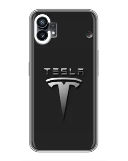 Чехол для Motorola Moto G36 с картинкой «Стальной логотип Tesla»