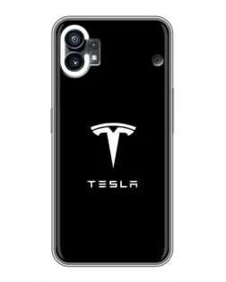 Чехол для Motorola Moto G36 с картинкой «Tesla White Logo»