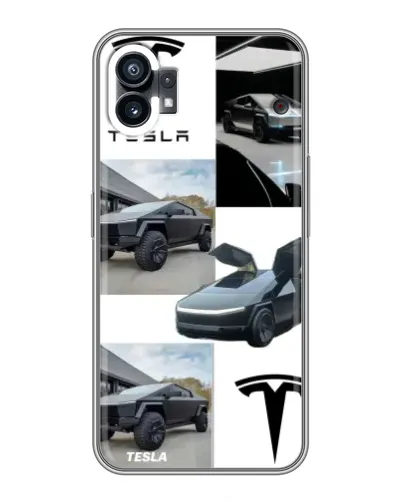 Чехол для Motorola Moto G36 с картинкой «Коллаж Cybertruck Tesla»