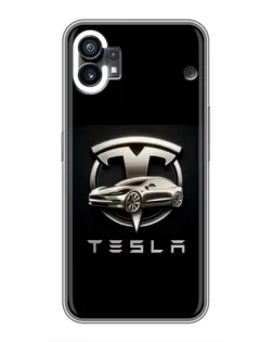 Чехол для Motorola Moto G36 с картинкой «Tesla — серебристое авто»
