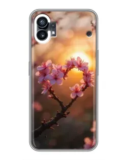 Чехол для Motorola Moto G36 с картинкой «Розовый цвет сердце на фоне заката»