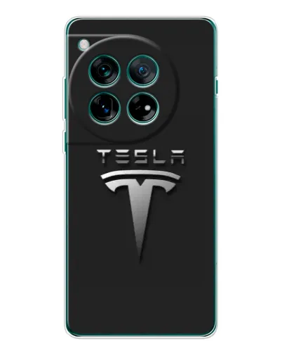 Чехол для Motorola Moto G37 с картинкой «Стальной логотип Tesla»