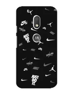 Чохол для Motorola MOTO G4 Play з картинкою «Nike Black Pattern»