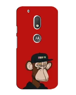 Чехол для Motorola MOTO G4 Play с картинкой «Bored Ape — красный фон» Чехол для Motorola MOTO G4 Play с картинкой «Bored Ape — красный фон»