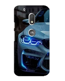 Чехол для Motorola MOTO G4 Play с картинкой «Взгляд BMW с синими фарами»