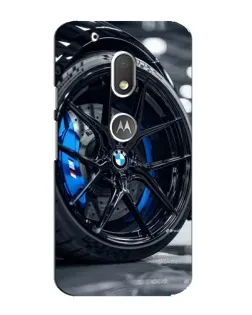 Чехол для Motorola MOTO G4 Play с картинкой «Колесо BMW вблизи»