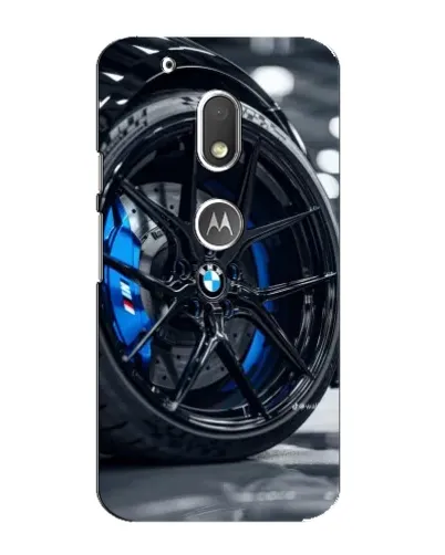 Чехол для Motorola MOTO G4 Play с картинкой «Колесо BMW вблизи»