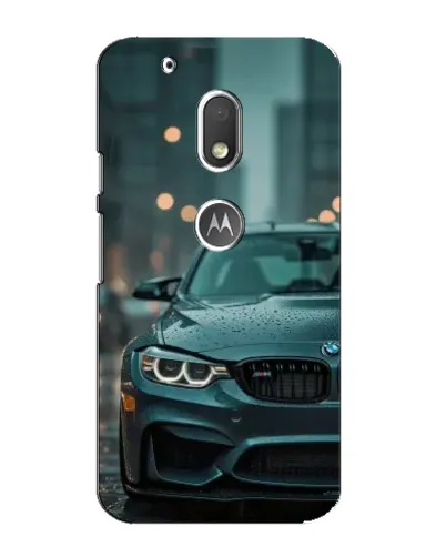 Чехол для Motorola MOTO G4 Play с картинкой «BMW в огнях города»