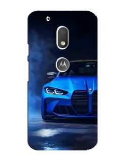 Чехол для Motorola MOTO G4 Play с картинкой «Голубая BMW M4»