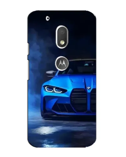 Чехол для Motorola MOTO G4 Play с картинкой «Голубая BMW M4»